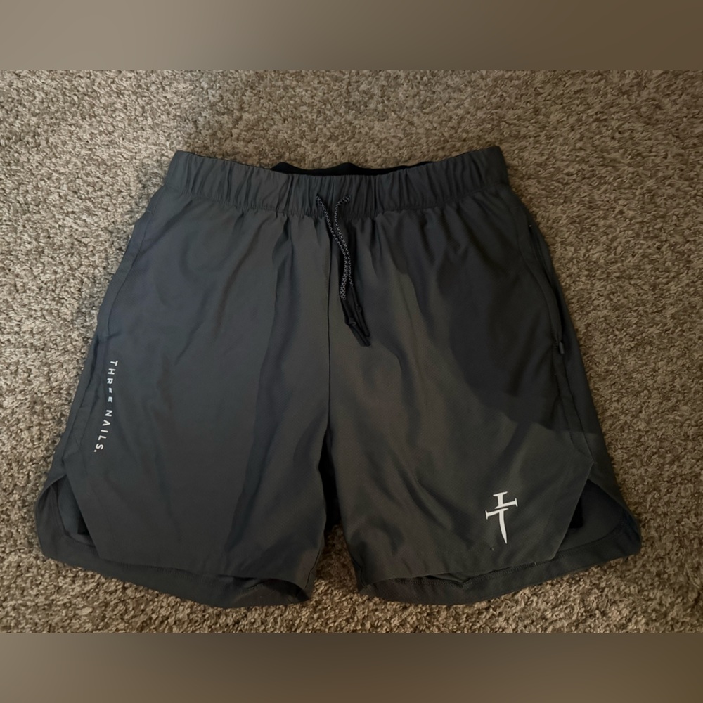 Three Men's Performance Shorts in Dark Gray